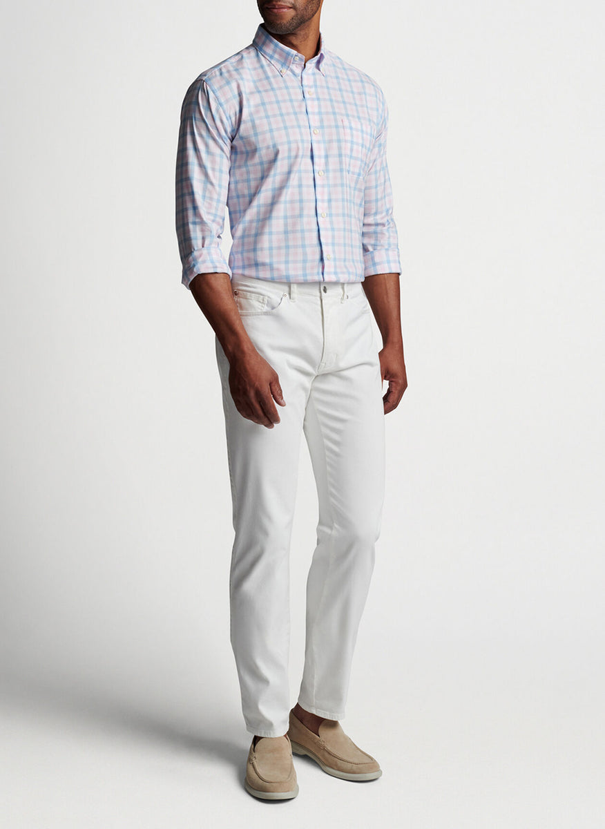 Millar Fine Peter Franco\'s Cotton-Stretch Shirt Mackinac Clothier Palmer Pink | Sport –