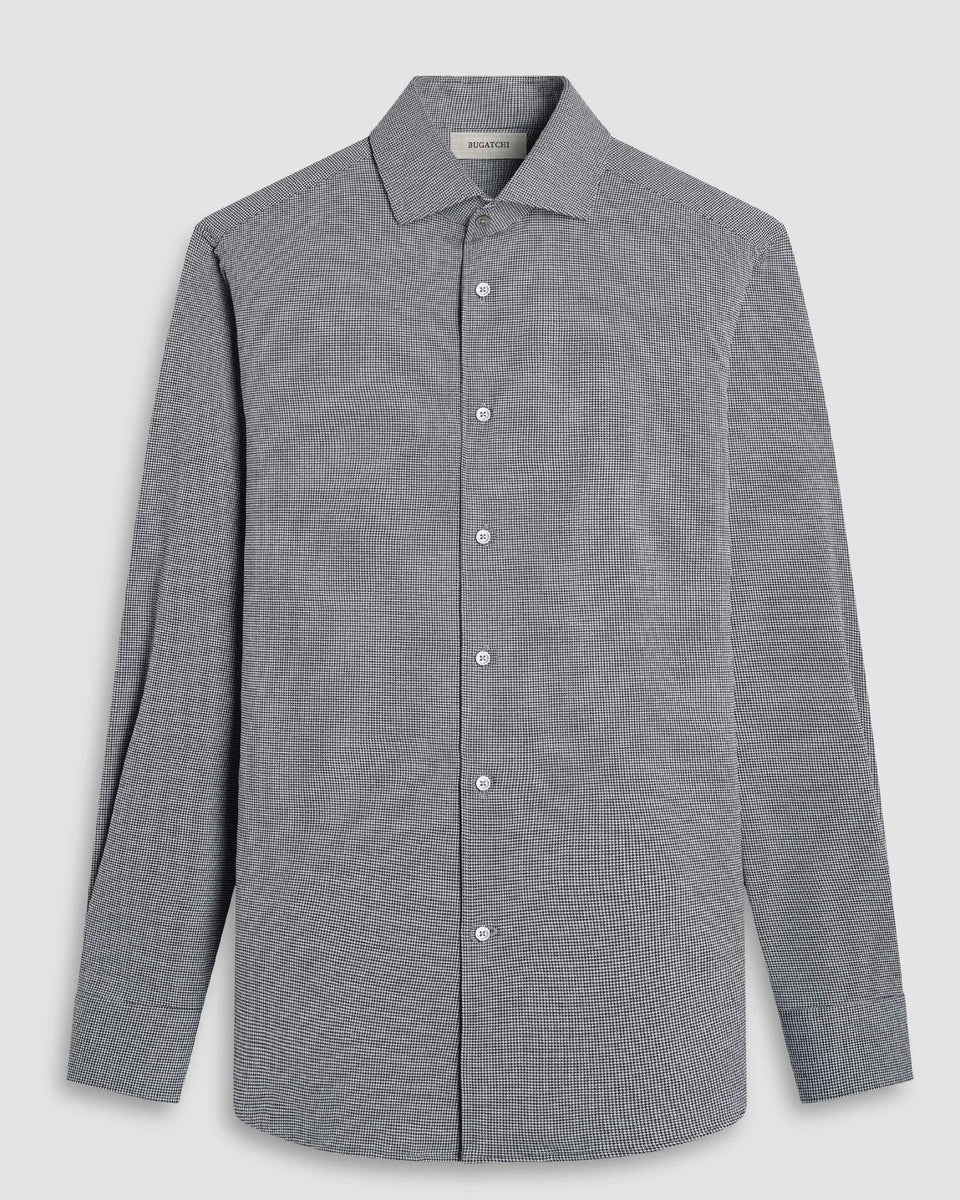 Bugatchi Devon Houndstooth Shirt (Black)