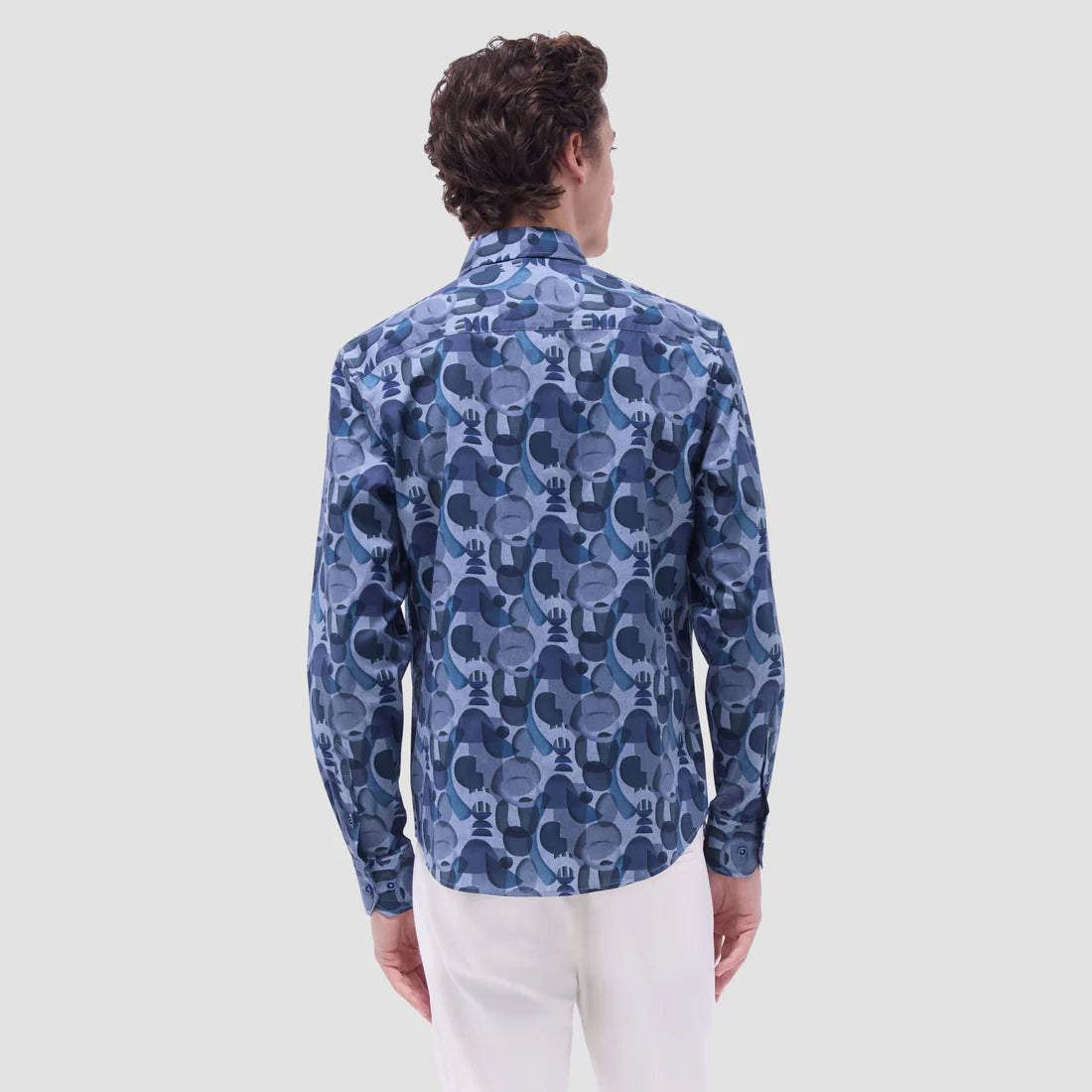 bugatchi dress shirt Bugatchi Julian Abstract Shirt (Cobalt)