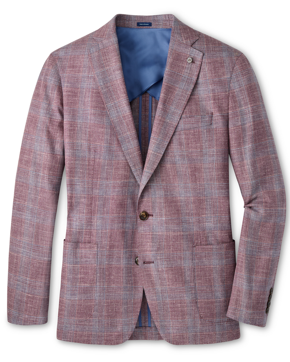 Peter Millar Peter Milar Gafton Plaid Soft Jacket | Purple Fig