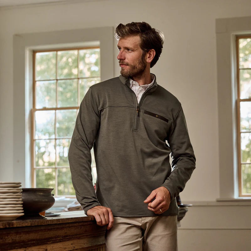 Veritecoeur スクエアネック天竺プルオーバー Tom Beckbe Tucker Fleece Quarter Zip (Pewter Sage) – Franco's Fine