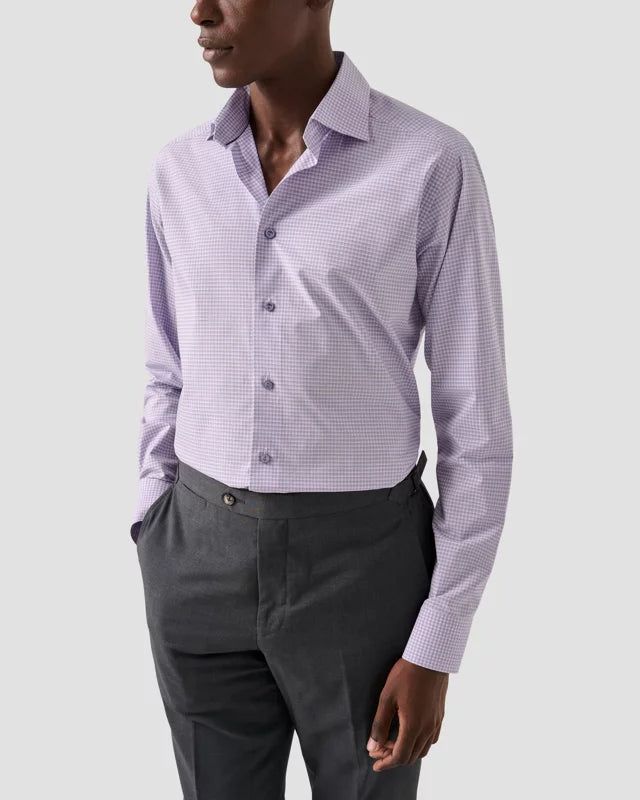 Eton Light Purple Checked Elevated Poplin Shirt – Franco's