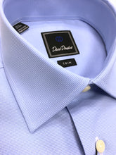 David Donahue Micro Birdseye Dress Shirt Trim Fit | Light Blue