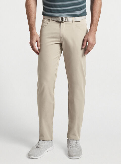 Peter Millar Crown Sport Performance 5-Pocket Pants | Khaki