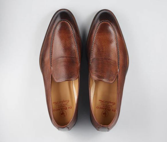 Di Bianco Mens Istria Brown Shoes (NWT) Di Bianco Istria Tan Venetian Loafer | Luxury Italian  main image 3