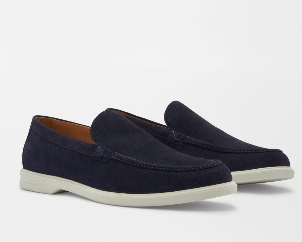 Peter Millar Catalina Horsebit Driving Loafers Blue Navy  Calfskin Suede Sz 10.5 Peter millar horsebit loafers - Gem main image 3