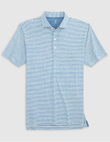 Johnnie-O -Seymour Striped Polo | Blue & White