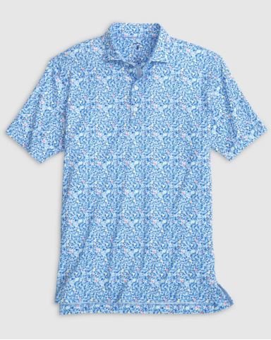 Johnnie-O Tuck Printed Polo - Light Blue