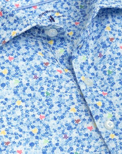 Johnnie-O Tuck Printed Polo - Light Blue