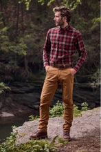 Man in red and black flannel shirt