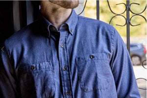 Tom Beckbe Brushed Cotton Twill Shirt | Navy