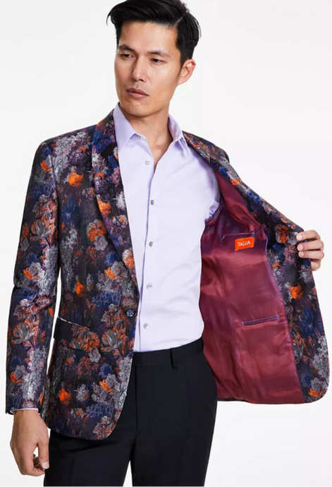 Tallia Slim Fit Floral Jacquard Sport Coat