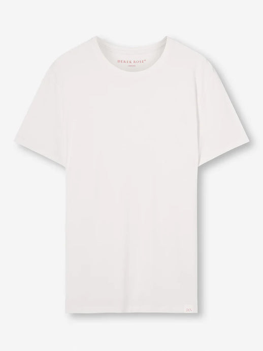 Derek Rose Basel Micro Modal Stretch White T-Shirt