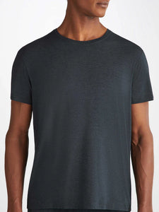 Derek Rose Basel Micro Modal Stretch Anthracite T-Shirt
