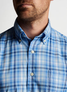 Peter Millar Walker Cotton-Stretch Sport Shirt | Cottage Blue