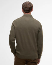 Man wearing a green sweater on a white background