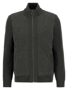Barbour Milburn Zip Up Jumper (Dark Olive)