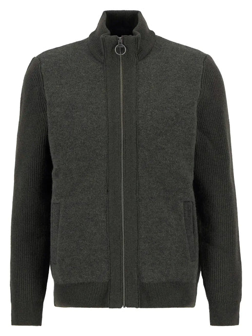 Barbour Milburn Zip Up Jumper (Dark Olive)