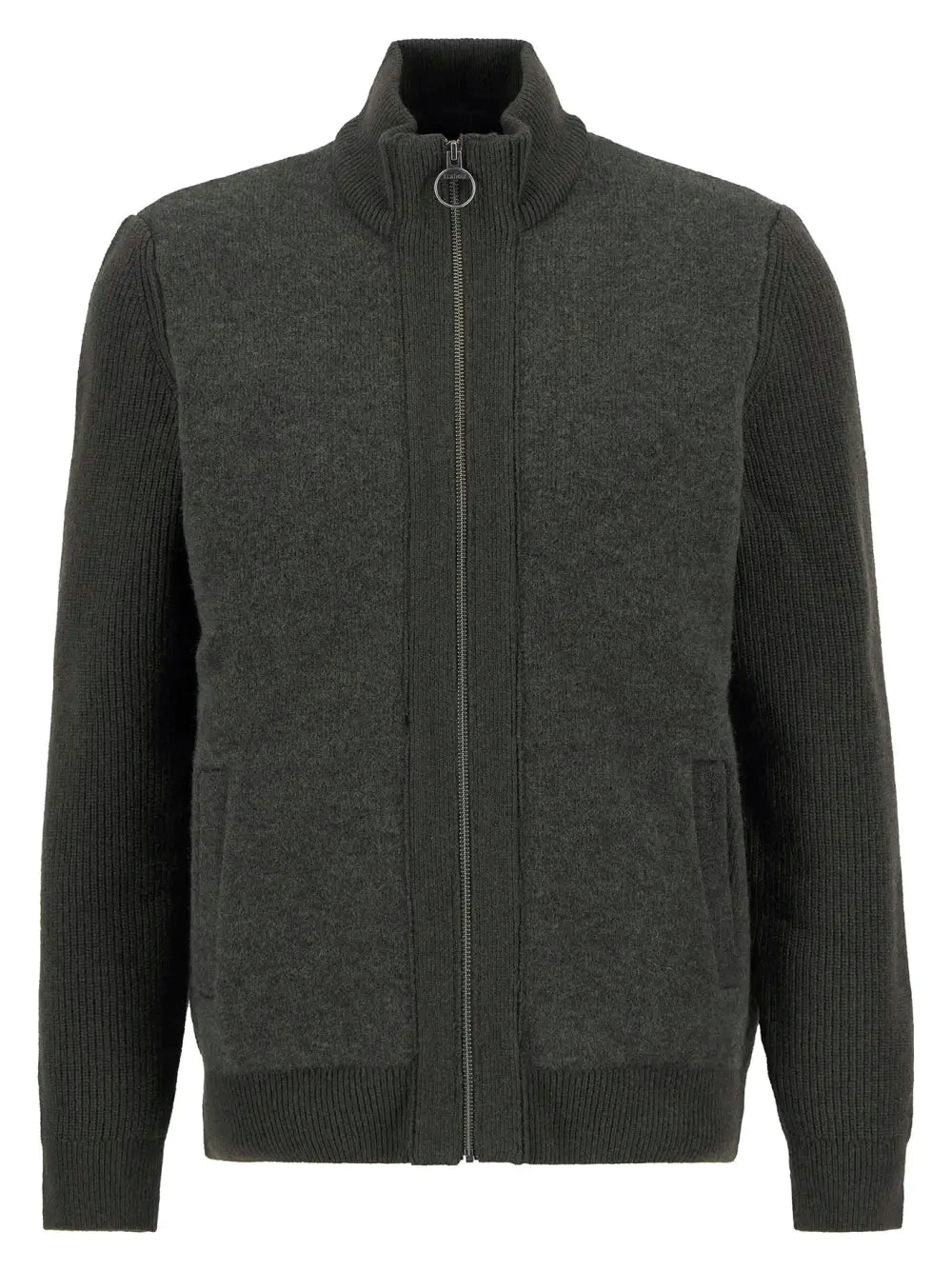 Barbour Milburn Zip Up Jumper (Dark Olive)