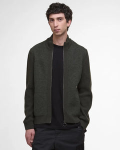Barbour Milburn Zip Up Jumper (Dark Olive)