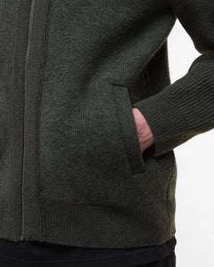 Barbour Milburn Zip Up Jumper (Dark Olive)