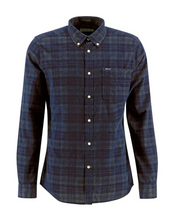 Blue plaid shirt on a white background