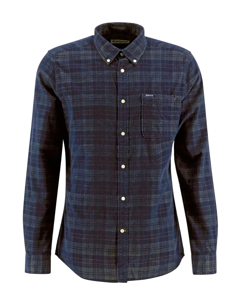 Blue plaid shirt on a white background