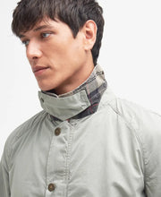 signature Barbour plaid on inside of jacket collar