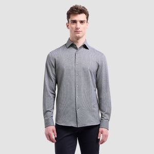 Bugatchi Devon Houndstooth Shirt (Black)