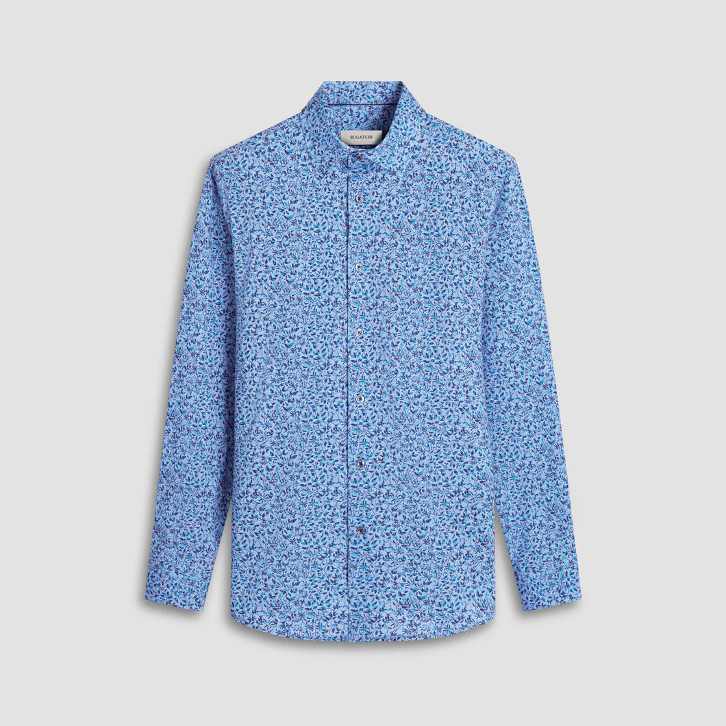 Bugatchi JAMES Leaf Print OoohCotton Shirt
