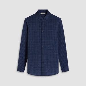 Bugatchi James Tech Check Shirt (Eggplant)