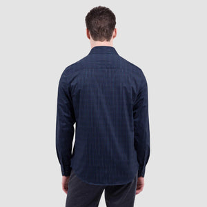 Bugatchi James Tech Check Shirt (Eggplant)