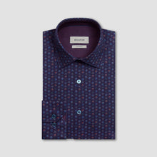 Bugatchi Jimmy Double Sided Floral Cotton Shirt (Eggplant)