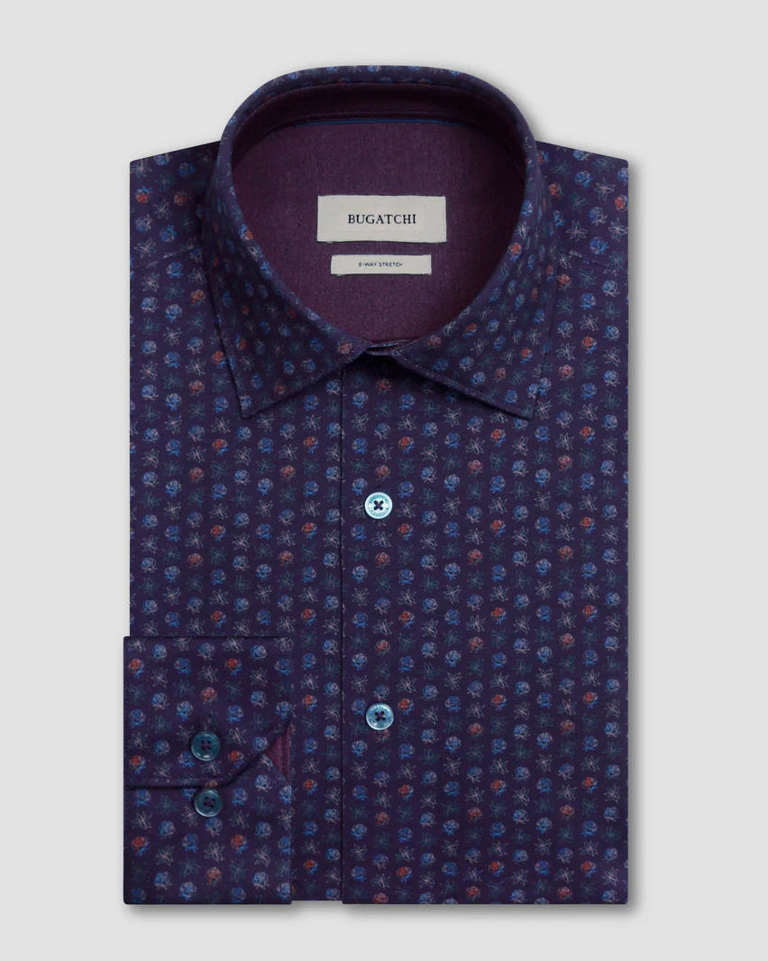 Bugatchi Jimmy Double Sided Floral Cotton Shirt