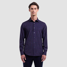 Bugatchi Jimmy Double Sided Floral Cotton Shirt (Eggplant)