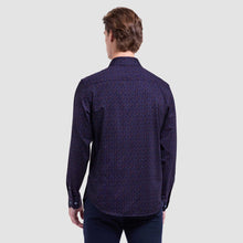 Bugatchi Jimmy Double Sided Floral Cotton Shirt (Eggplant)