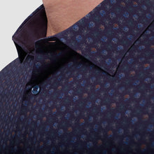 Bugatchi Jimmy Double Sided Floral Cotton Shirt (Eggplant)