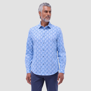 Bugatchi Jimmy Double-Sided Leaf & Diamond OoohCotton® Shirt