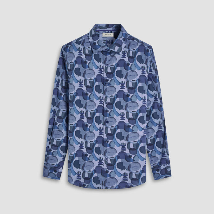 Bugatchi Julian Abstract Shirt (Cobalt)