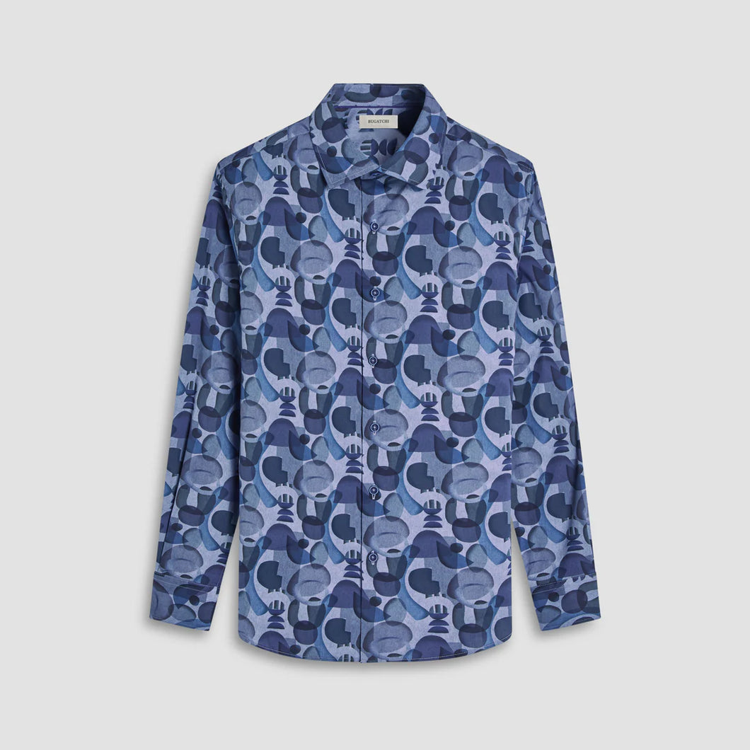 Bugatchi Julian Abstract Shirt (Cobalt)