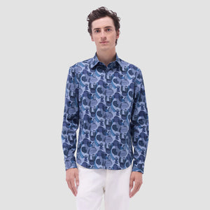 Bugatchi Julian Abstract Shirt (Cobalt)