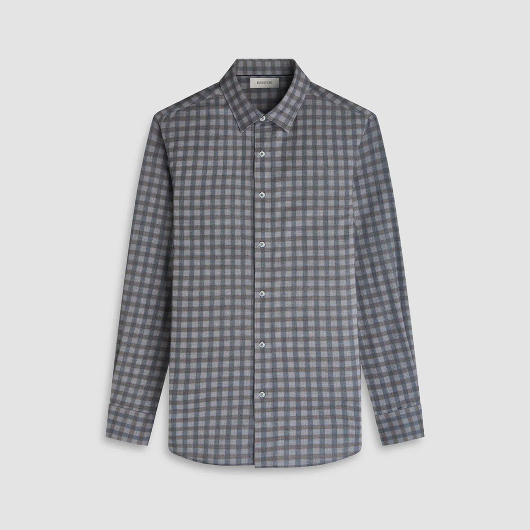 Bugatchi Karl Gingham Shirt (Walnut)