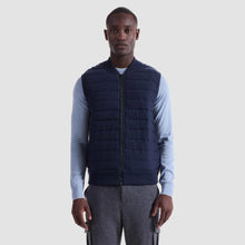Bugatchi Melange Quilted Sweater Vest (Navy)