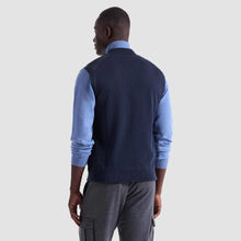 Bugatchi Melange Quilted Sweater Vest (Navy)