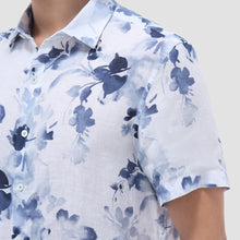 Bugatchi Orson Linen Floral Shirt (Steel)