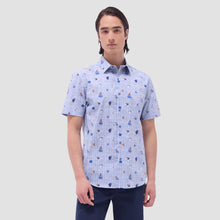 Bugatchi Orson Striped Floral Short-Sleeve Shirt