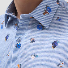 Bugatchi Orson Striped Floral Short-Sleeve Shirt