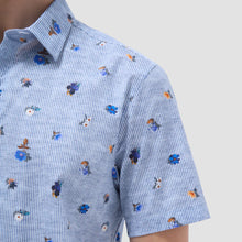Bugatchi Orson Striped Floral Short-Sleeve Shirt