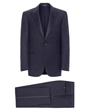 Canali Black Wool Tuxedo with Peak Lapels