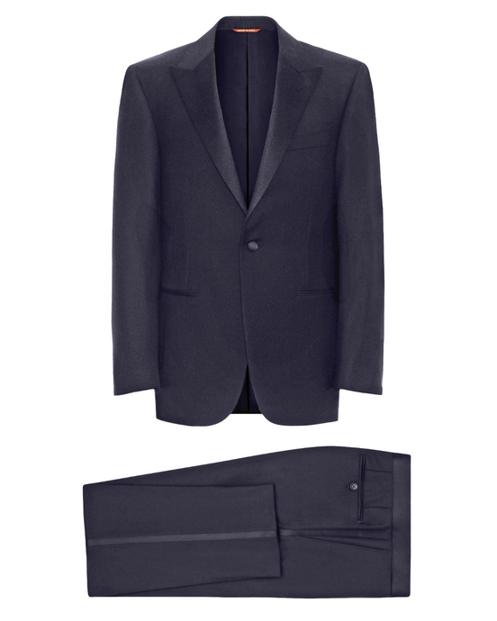 Canali Black Wool Tuxedo with Peak Lapels